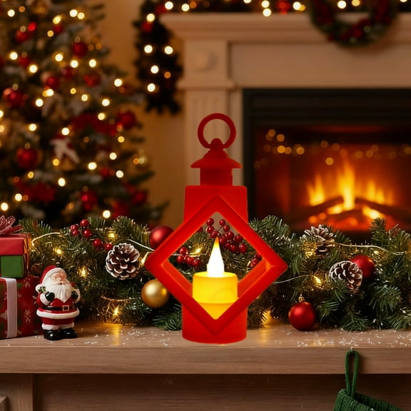 LmnLft Christmas LED Lantern Hanging Candlestick, Indoor and Outdoor Holiday Lighting, Tree Decoration, Festive Ambient Lights, Seasonal Home Decor for Christmas Celebration