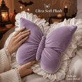 thumbnail image 2 of Butterflies Throw Pillow, Velvet Lace Butterfly Shaped Decorative Pillow, Soft Lumbar Support Cushion for Sofa Couch Bed, Comfortable Backrest Pillow, Office Chair Car Seat Home Decoration, 1pc, 2 of 5