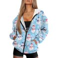 thumbnail image 4 of SCRAWLGOD Christmas Snowmen Womens Zip Up Hoodie Oversized Graphic Sweatshirt for Women Long Sleeve Ladies Hoodies Zip Front Comfy Sportswear Hoodie Women Size XS, 4 of 7