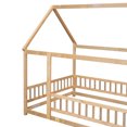 thumbnail image 6 of Miniyam Full Size Floor Bed with House Roof & Fence for Toddler, Natural, 6 of 8