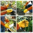 thumbnail image 4 of M/L/XL Cowhide Gardening Flower Pruning Long Sleeved Protective Gloves, 4 of 6
