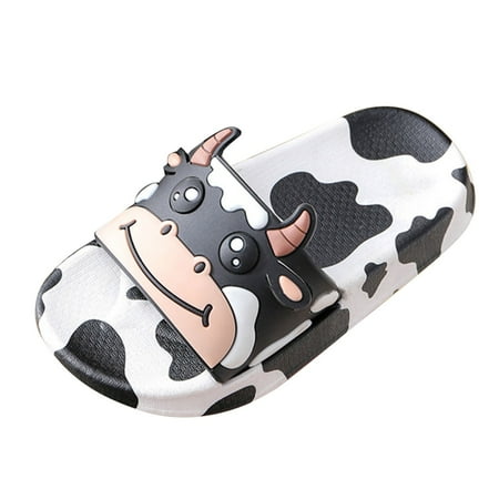 

QYZEU Shoes Children for Girls Girls Slippers Size 7 Toddler Children Boys Girls Summer Indoor Non Slip Bathroom Slippers Quick Drying Cute Cow Slippers