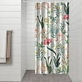 thumbnail image 3 of Floral Shower Curtain Watercolor Botanical Bathroom Decor Rustic Flower Design Fabric Bath Curtain for Tub Country Style Home Accessories with Hooks，36x72in(90x180cm), 3 of 5