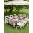thumbnail image 4 of Outdoor Tablecloth with Umbrella Hole for Patio/Picnic/Party/Camping, Purple Flowers Waterproof Table Cloth Rectangle Table Cover Washable, Spring Butterflies Lavender Daisy Beige (60"x 84"), 4 of 8