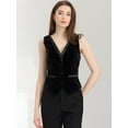 thumbnail image 4 of Chaleco Retro de Terciopelo para Mujer Allegra K Cuello En V Sin Mangas Negro XS, 4 of 6