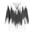 thumbnail image 5 of Xuyuer Women's Casual Plus Size Printed 3/4 Sleeve V-Neck Blouse Fashionable And Comfortable Top, 5 of 5