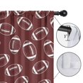 thumbnail image 4 of Football Outline Red Pattern Insulated Teens Curtains Set Of 2, Bedroom Essentials, Toddler Room Decor 52"x84", 4 of 5