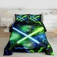thumbnail image 2 of jejeloiu Gradient Light Game Full Size Comforter Sets,Modern Fashion Gaming Bedding Comforter Set,Green Black Blue Bedding Sets For Boys,Ultra Soft Home Decor Reversible,3 Pieces, 2 of 8