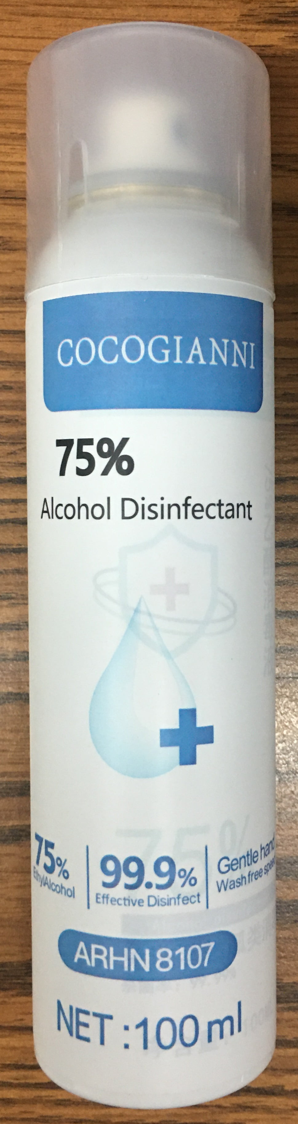 75 Ethyl Alcohol Disinfectant Aerosol Can Net 3.3oz (100ML)