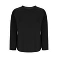 thumbnail image 6 of Womens's Waffle Knit Long Sleeve Tops Lightweight Base Sweaters Crew Neck Solid Color Casual T-shirts (L, Black), 6 of 7