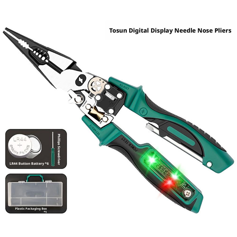 8 in 1 Wire Stripper Twister, Professional Multi Function Electrical Pliers with Voltage Tester, Heavy Duty Wire Cutter Crimper Splitter Tool for Electricians