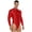 Red, variant on Glossy Leotards for Men Long Sleeve Gym Workout Bodysuit Front Zipper Rash Guard One Piece Swimwear Black M