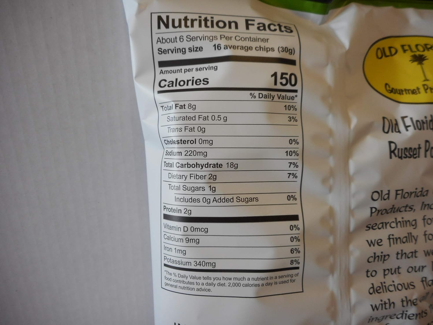 Pack of 12, Old Florida Gourmet Pickle Dilly Potato Chips, 7 oz
