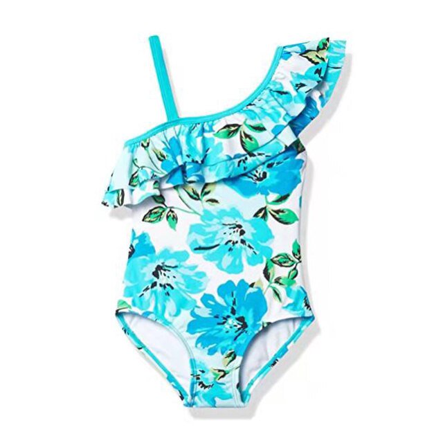 2023 traje de baño de verano para niñas, traje de baño de una pieza con estampado Floral de flores, traje de baño para niños, Bikini de playa, traje de baño de 1 a 6 años Gao Jinjia LED