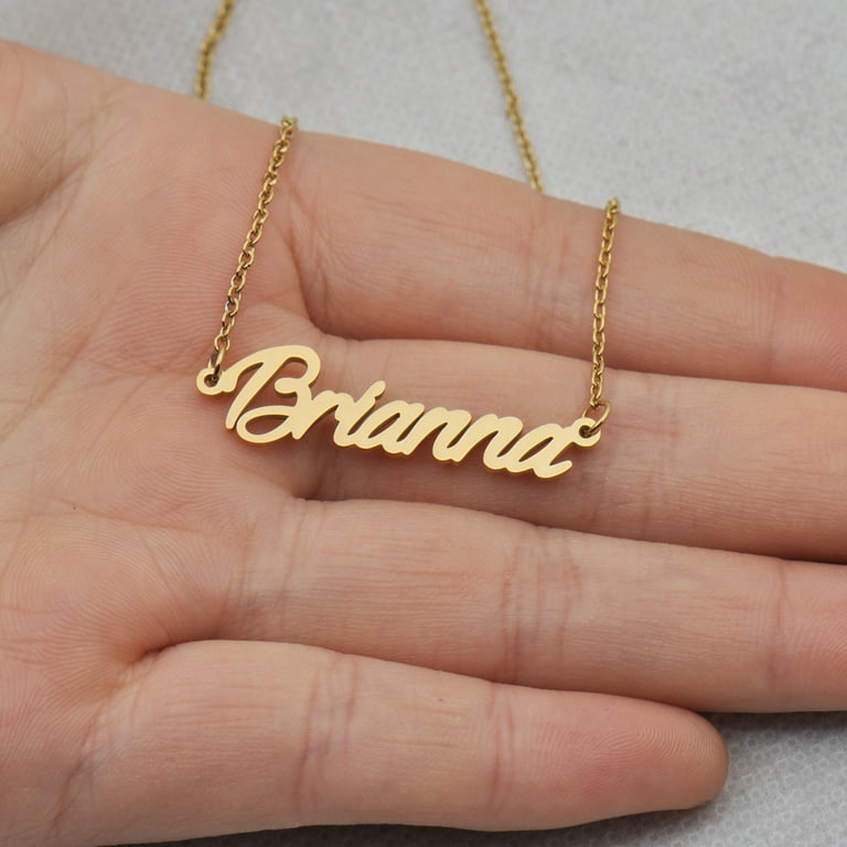 Brianna Nameplate Pendant Necklace Stainless Steel Jewlery