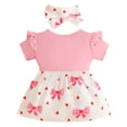 thumbnail image 5 of Mnyotv Baby Girl Dress Romper Summer Outfits Short Sleeve Ruffle Top Skirts with Headband 2Pcs Set Size 3-6Months, 5 of 7