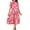 Hot Pink, variant on Pisexur Womens Summer Dresses Fashion Bohemian Solid Color Maxi Dress Casual Flowy Elastic Waist Sundress Short Sleeve V Neck Button Sun Dress Tiered Swing Beach Long Dress with Pockets
