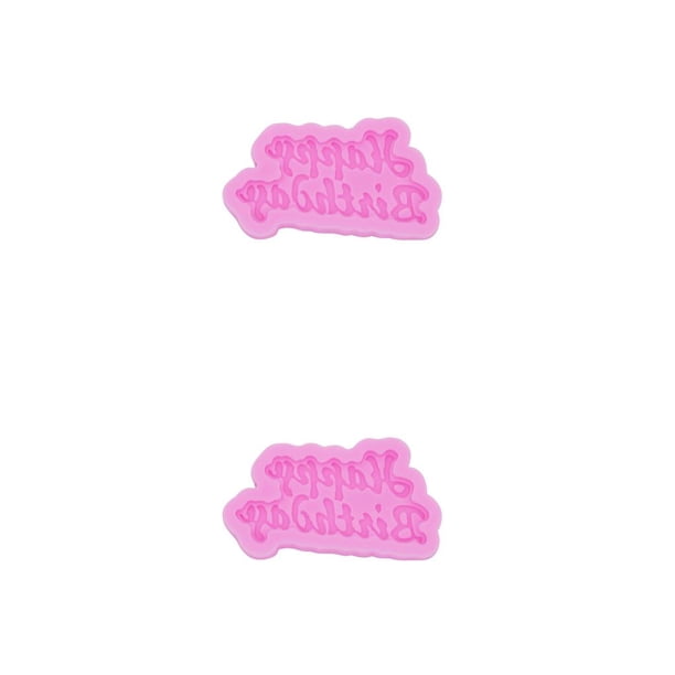 Ounissouiy Molde de silicona 3D para letras de feliz cumpleaños, repuesto antiadherente reutilizable, resistente al calor, herramientas para Rosa 2piezas