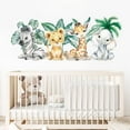 thumbnail image 4 of 36.2 x 15.5 Inch Watercolor Jungle Animal Wall Decals - Forest Safari Elephant Lion Monkey Stickers for Baby Nursery, Playroom, Bedroom, Classroom, Kindergarten Decor, 4 of 6
