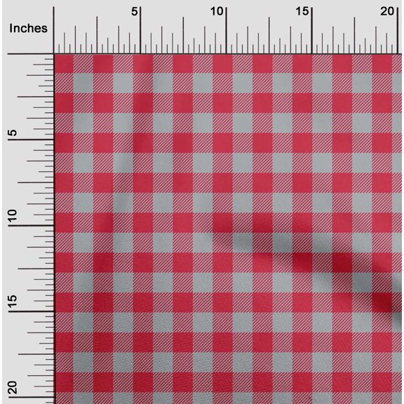 oneOone Viscose Jersey Light Gray Fabric Gingham Check Quilting Supplies Print Sewing Fabric By The Yard 60 Inches Wide