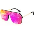thumbnail image 1 of FEISEDY Lunettes de Soleil Classiques une Pièce Sans Monture Design Rétro Élégant pour Femmes Hommes B2574, 1 of 6