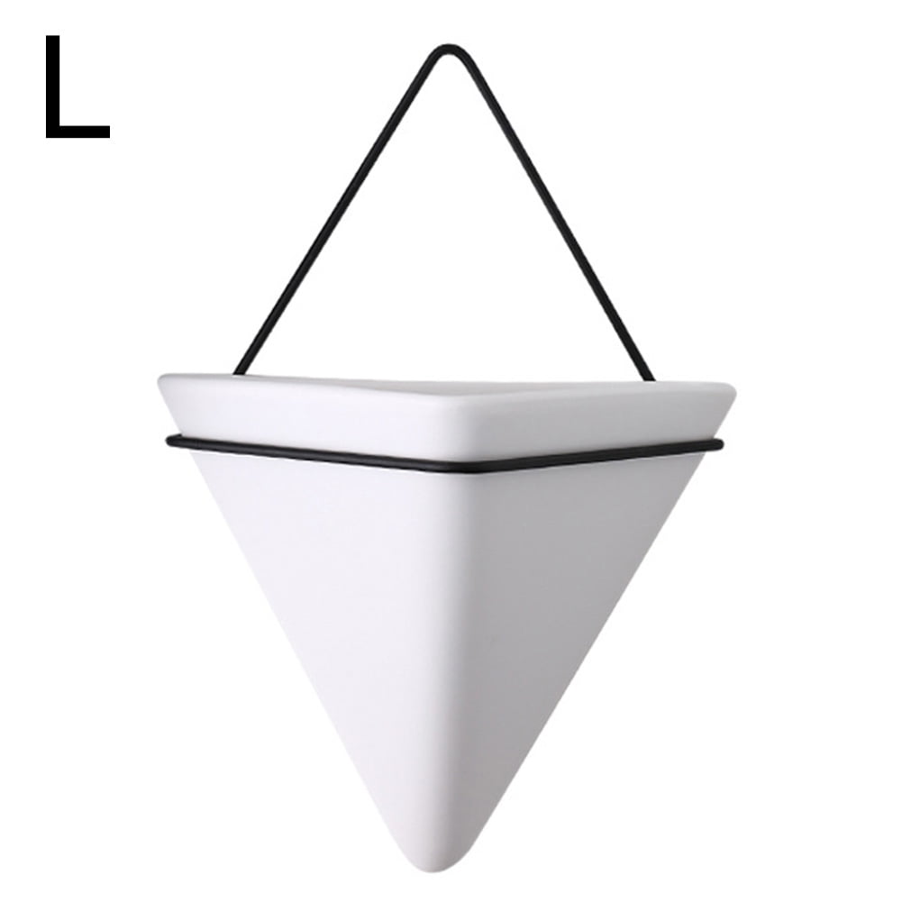 CAROOTU Simple Container Iron Vases Ceramic Self Water-Absorbing Planter Nordic Succulent Plant Wall Mounted