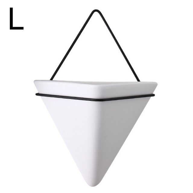 CAROOTU Simple Container Iron Vases Ceramic Self Water-Absorbing Planter Nordic Succulent Plant Wall Mounted
