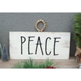 thumbnail image 2 of Parisloft Peace Whitewashed Wood Plaque with Natural Wood Bead String Hanger, Christmas Wall Decor, 2 of 7