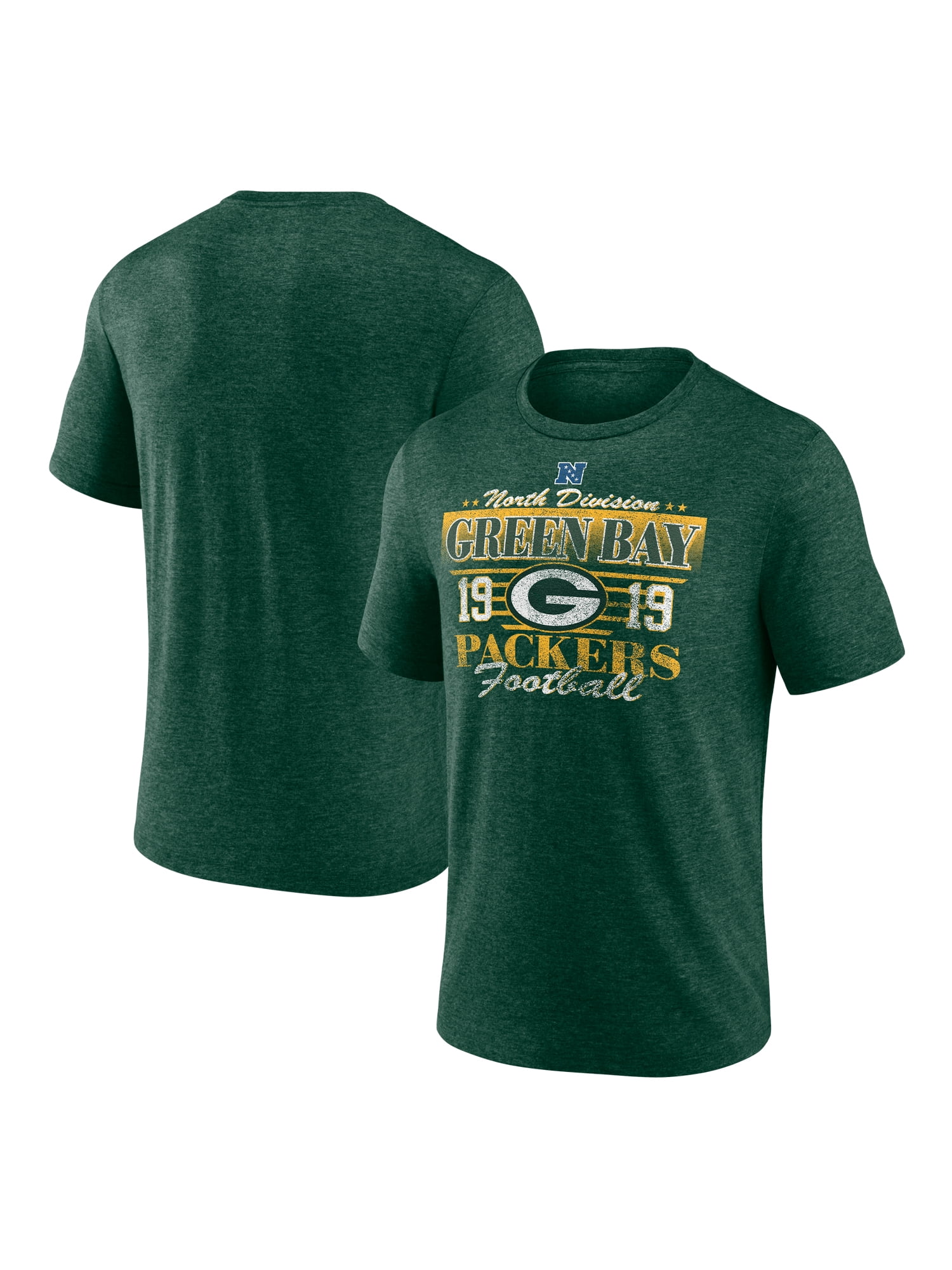 NFL Green Bay Packers Men's Synthetic Green Heather Short Sleeve T-Shirt