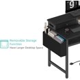 thumbnail image 5 of Small Desk with Drawers for Home Office Bedroom, 31 inch Black Writing Study Desks with Fabric Drawers Storage, Gaming Desk Table with Power Outlet & Monitor Stand, Black, 5 of 18
