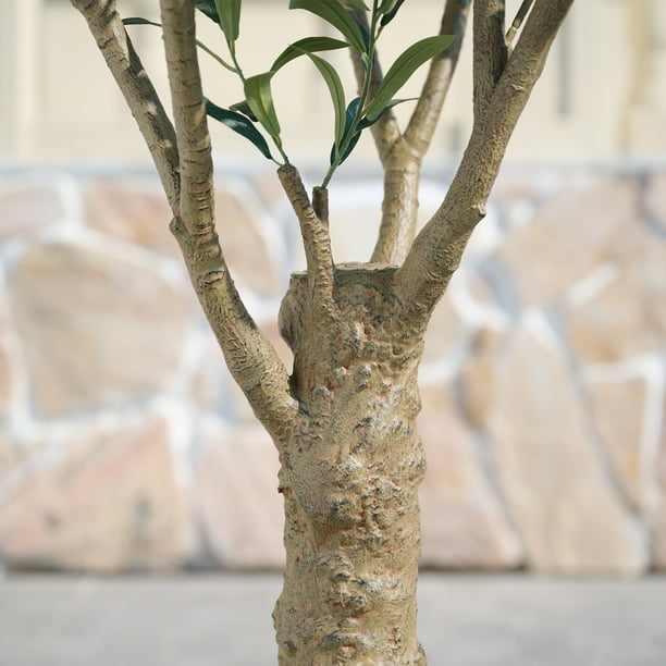 DR.Planzen 6FT Artificial Olive Tree, Faux Plant with Silk Leaves