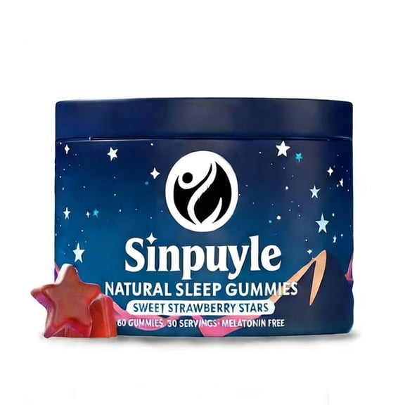 Natural Sleep Gummies, Melatonin-Free, Strawberry Flavor, Supports Restful Sleep & Calmness, 60 Count