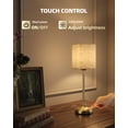 thumbnail image 4 of Rechargeable Table Lamp, 2-Pack, 8000mAh, Dimmable, Ambient Light, 2700K, Touch Control, Portable, LED, Wireless, Cordless, Battery Operated, Desk Lamp, Kitchen Lamp, Fabric Shade, for Dining Room, 4 of 8
