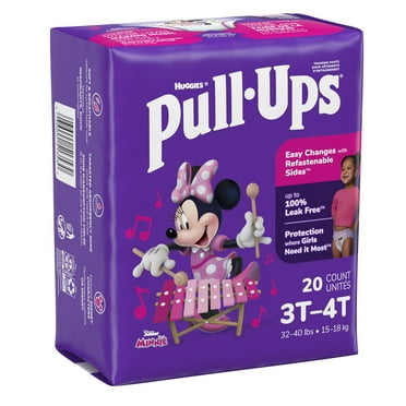 Huggies Pull-Ups Learning Designs for Girls Training Pants, 3T to 4T (Sold as PK/20)