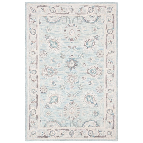 SAFAVIEH Blossom Fletcher Oriental Wool Area Rug, Grey/Multi, 4' x 6'