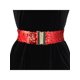 thumbnail image 4 of Cinturones Anchos Brillantes para Damas con Hebillas de Interconexión y Decoración de Lentejuelas, Cinturones Elásticos para Mujeres, 2 PZS, Rojo, 4 of 5
