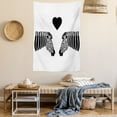 thumbnail image 2 of Safari Tapestry, Composition of 2 Zebras with a Heart in Between Romantic Love Animals, Wall Hanging for Bedroom Living Room Dorm Decor, 40W X 60L Inches, Charcoal Grey and White, by Ambesonne, 2 of 5