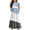 Sky Blue, variant on Mikilon 6-12 Years Girls Casual Maxi Wide Striped Dress Short Sleeve Vacation Dresses with Pockets