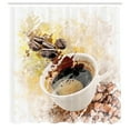thumbnail image 3 of Ambesonne Coffee Shower Curtain, Paint Blots Stains Beans, 69"Wx70"L, Multicolor, 3 of 5