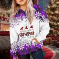 thumbnail image 2 of Tfken Children Girls Hoodies Christmas Santa Print Hooded Long Sleeve Fashion Tops Soft Sweatshirt Purple Size 10-12 Years, 2 of 4