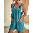 thumbnail image 3 of Women'S Summer Fashionable Short Jumpsuits, Casual Sleeveless Jumpsuits with Pockets Lake Blue 4XL, 3 of 7