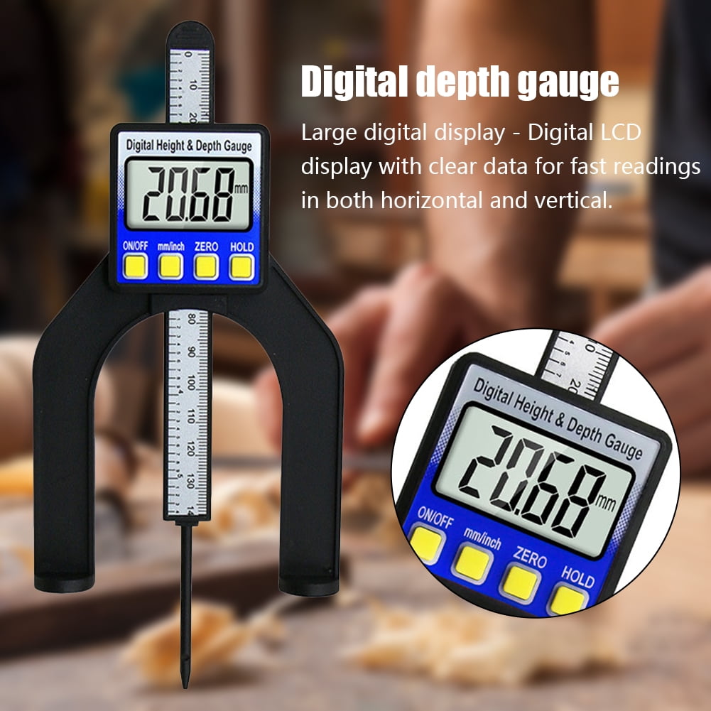 Details about   Digital 0-80mm LCD Height Depth Gauge Woodworking Table Saw Vernier Ruler NEW 