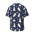 thumbnail image 2 of Xecao offers the Rabbit And Flower for Men's Casual Short-sleeved Shirt, a button-up collared shirt with a pocket, perfect for beach vacations and yacht travel in the XX-Large size., 2 of 7