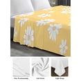 thumbnail image 6 of White Yellow Daisy Queen Size Flat Sheet, Wrinkleproof & Fadeproof Cooling Flat Bed Sheet Only, Spring Summer Floral Botanical Breathable Soft Bedding Top Sheets 90 x 102 Inches, 6 of 8