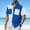 (Casual 50)Blue, variant on Men Casual Shirts Summer Short Sleeve Shirt Fashion Print Turndown Collar Colorblock Pocket Button Down Loose Tops Tee