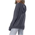 thumbnail image 2 of ATOYSOY Women's Casual Cotton Shirts Loose Hoodie Tops Long Sleeve Tees Fall Winter Fashion Crew Neck Sweatshirts Pockets Outwear Pleated Pullover Workout Gray XXL, 2 of 5