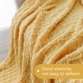 thumbnail image 2 of Ntbay Acrylic Knitted Throw Blanket with 7" Tassels, Lightweight and Soft Cozy Decorative Woven Blanket for Travel, Couch, Bed, Sofa, 51" x 67", Mustard Yellow Checkered, 2 of 6