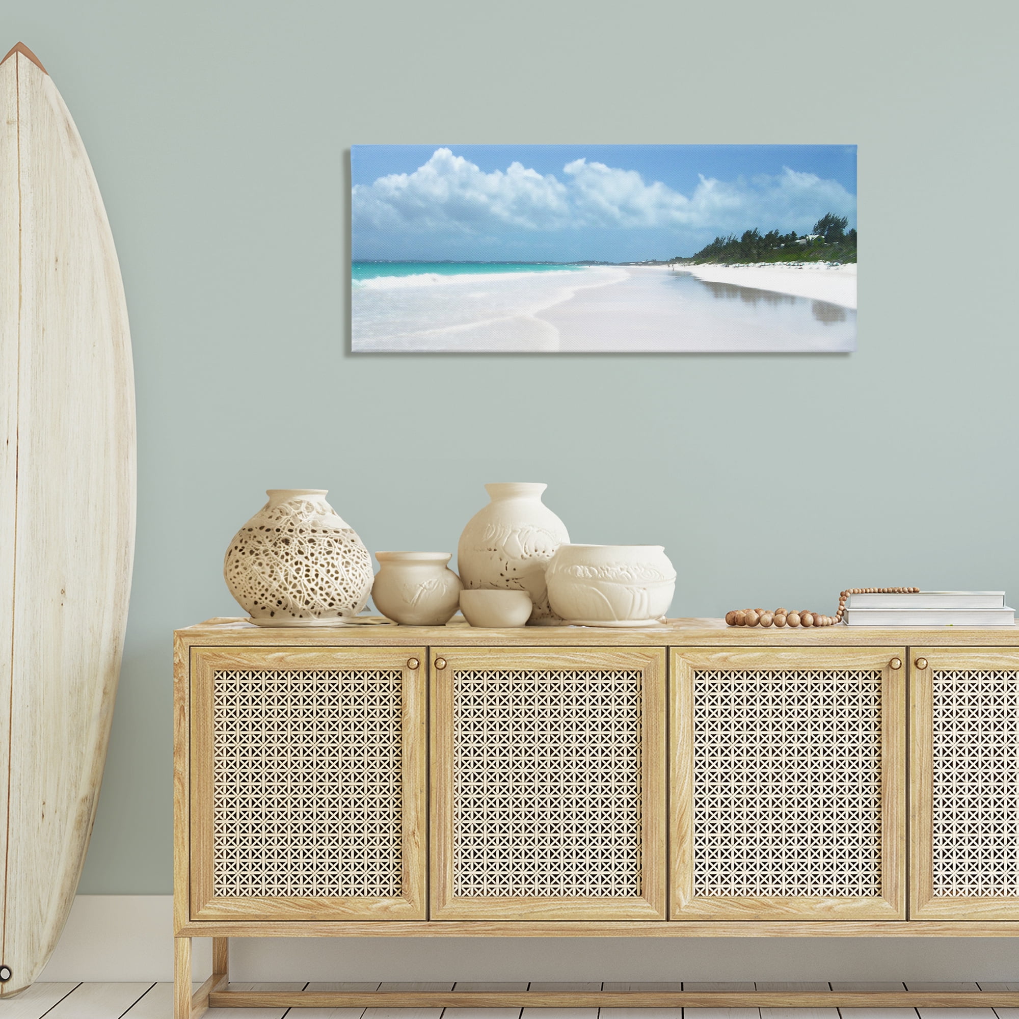 Stupell Industries Pink Sands Shore Landscape Photography Gallery Wrapped Canvas Art Print Wall Art, 48 x 20