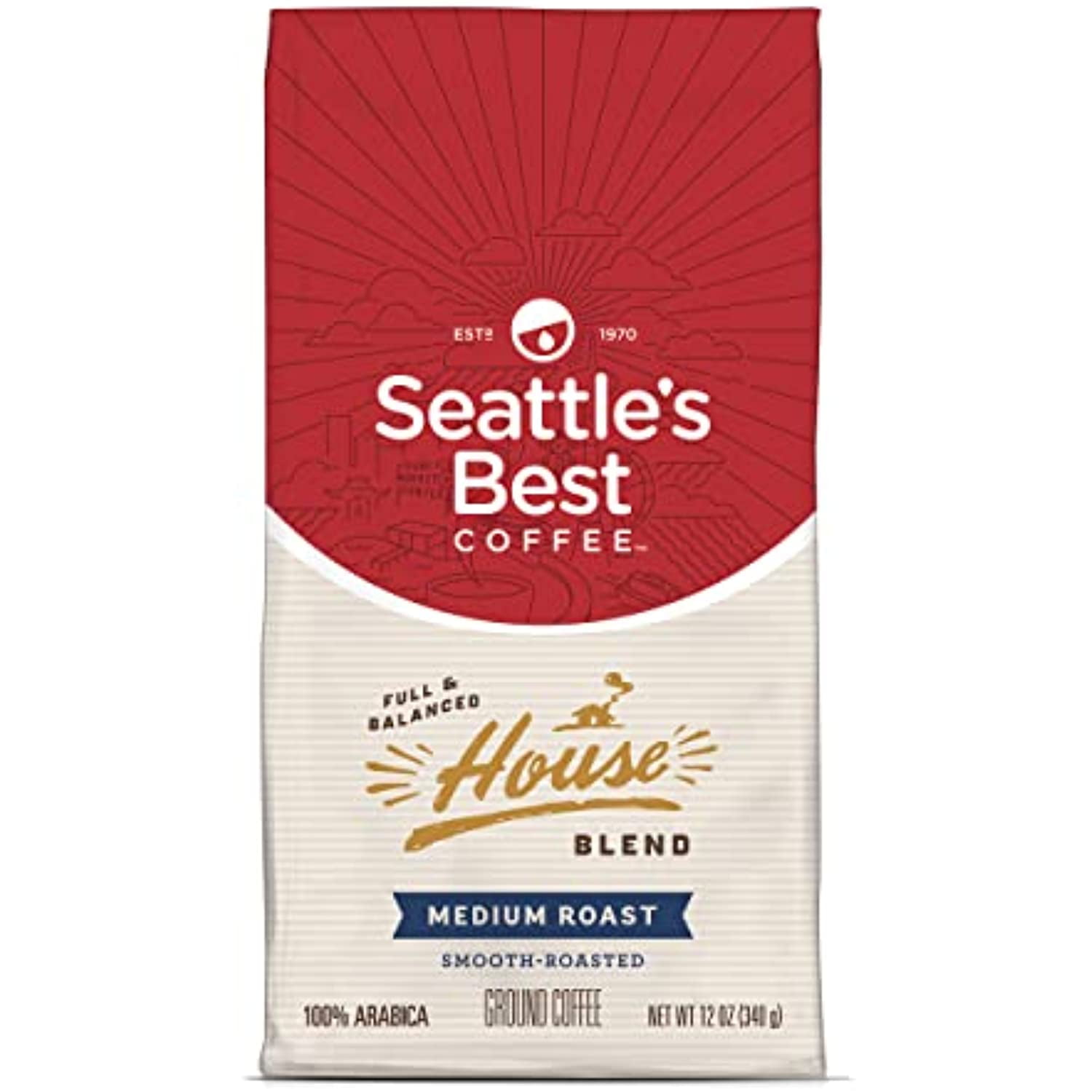 Seattles Best Coffee House Blend Medium Roast Ground Coffee, 12Ounce