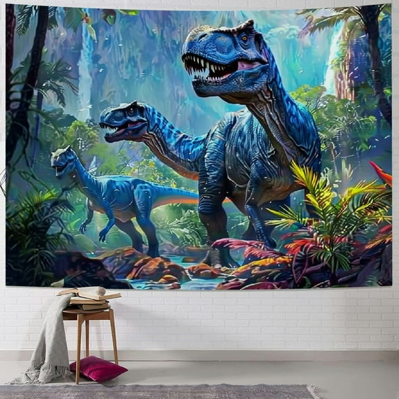 Fenyluxe  Dinosaur Tapestry for Boys Room Decor, Wild Anicient Animals Wall Tapestry, Nature Forest Fairytales Dinosaur Tapestry Wall Hanging Inches for Bedroom Living Room Dorm Room 40x30inch